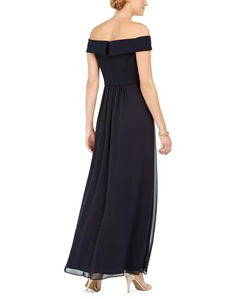 Adrianna Papell Off-The-Shoulder Chiffon Gown 6 Adrianna Papell Off-The-Shoulder Chiffon Gown - Image 6