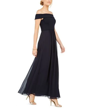 Adrianna Papell Off-The-Shoulder Chiffon Gown 7 Adrianna Papell Off-The-Shoulder Chiffon Gown - Image 7