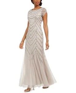 Adrianna Papell Embellished Godet-Inset Gown -Sanctuary Shop 16634629 fpx