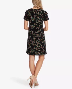 CeCe Women's Printed Short Ruffled-Sleeve Knit Dress -Sanctuary Shop 17227377 fpx