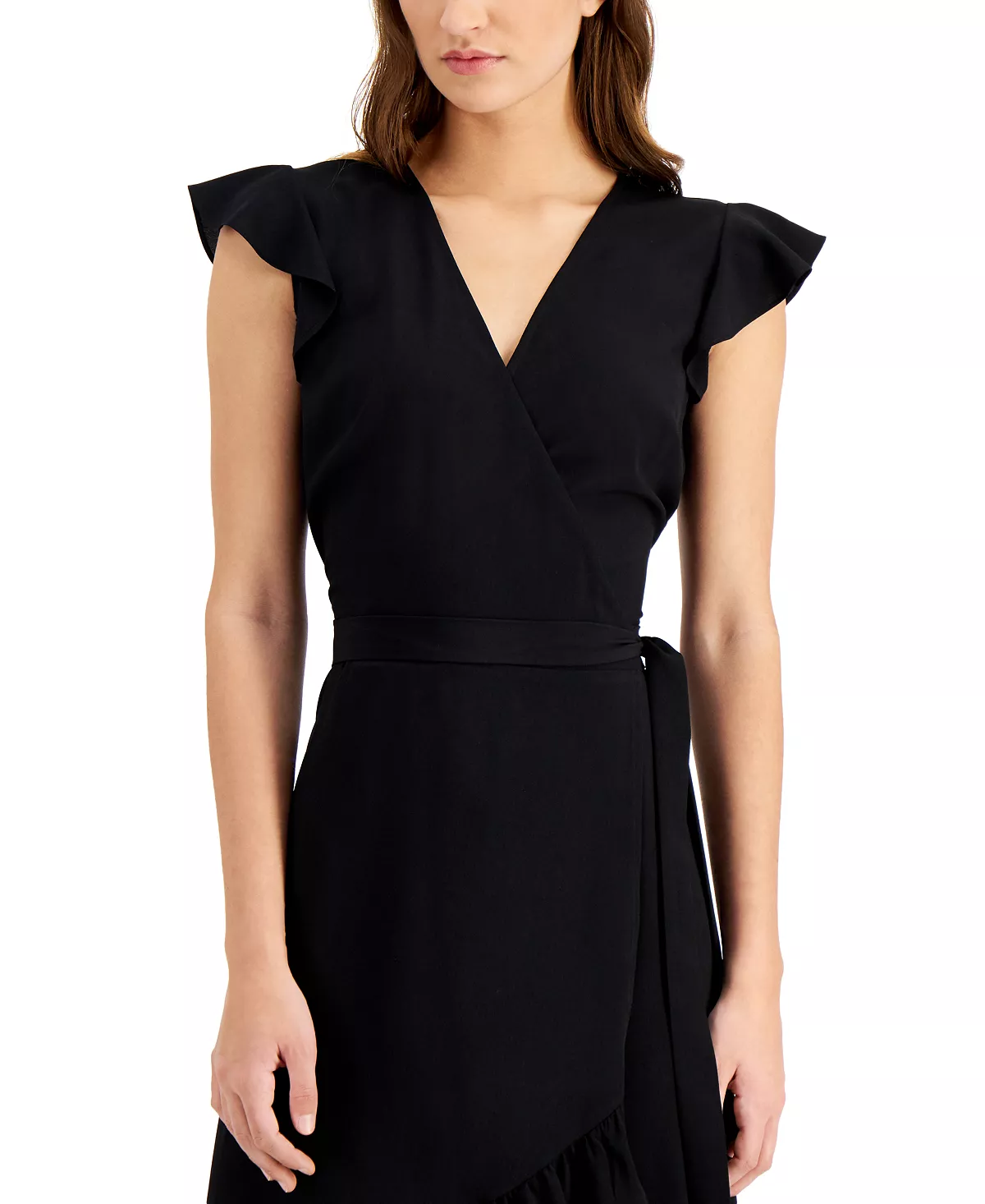 Bar III Flutter-Sleeve Wrap Dress, Created For Macy's 4 Bar III Flutter-Sleeve Wrap Dress, Created For Macy's - Image 4
