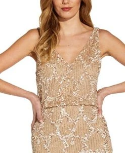 Adrianna Papell Embellished Cowl-Back Gown -Sanctuary Shop 18891094 fpx