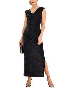 Connected Drape-Neck Maxi Dress