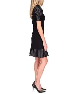 Michael Kors Puff-Sleeve Ruffle-Trim Dress 9 Michael Kors Puff-Sleeve Ruffle-Trim Dress -Sanctuary Shop 19443291 fpx