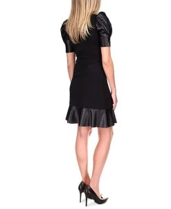 Michael Kors Puff-Sleeve Ruffle-Trim Dress 10 Michael Kors Puff-Sleeve Ruffle-Trim Dress -Sanctuary Shop 19443292 fpx