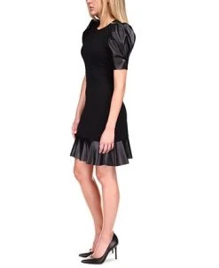 Michael Kors Puff-Sleeve Ruffle-Trim Dress 11 Michael Kors Puff-Sleeve Ruffle-Trim Dress -Sanctuary Shop 19443293 fpx
