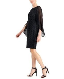 Connected Jacquard Cape Sleeve Dress -Sanctuary Shop 19876837 fpx