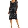 Adrianna Papell Embellished Long-Sleeve Dress