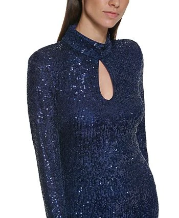 Vince Camuto Long Sleeve Mock Neck Keyhole Cocktail Dress 2 Vince Camuto Long Sleeve Mock Neck Keyhole Cocktail Dress - Image 2