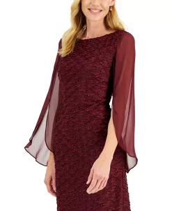 Connected Jacquard Cape Sleeve Dress -Sanctuary Shop 20359088 fpx