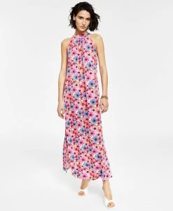Bar III Women's Printed High-Neck Dress, Created For Macy's