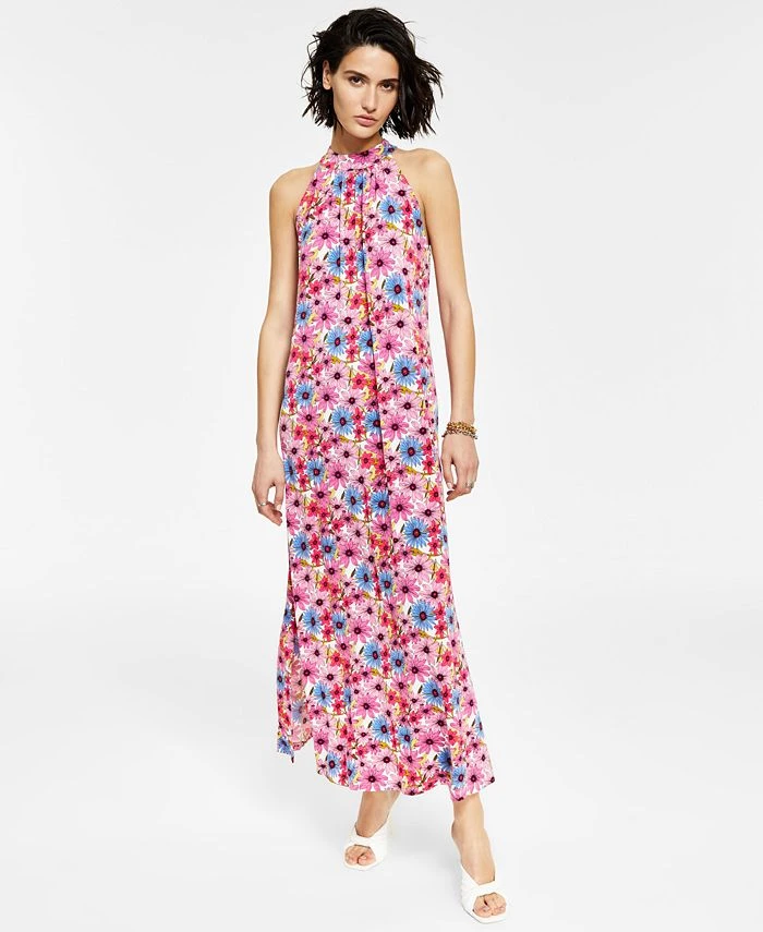 Bar III Women's Printed High-Neck Dress, Created For Macy's 1 Bar III Women's Printed High-Neck Dress, Created For Macy's