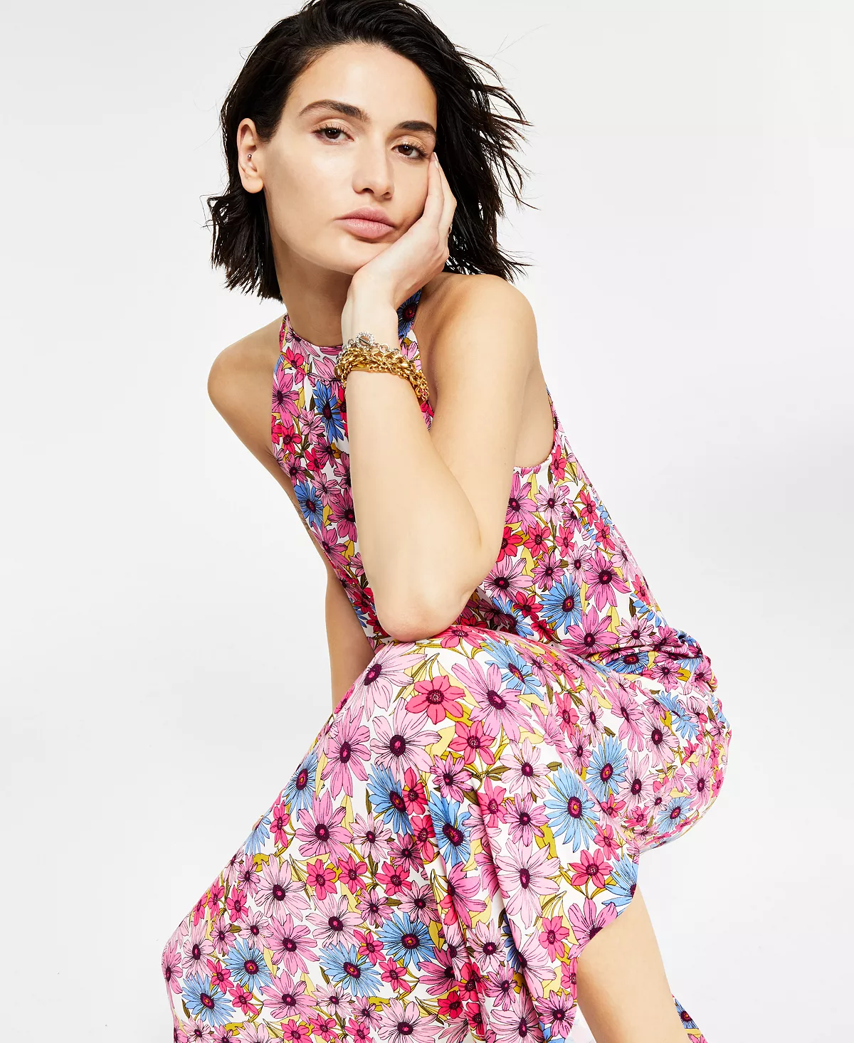 Bar III Women's Printed High-Neck Dress, Created For Macy's 4 Bar III Women's Printed High-Neck Dress, Created For Macy's - Image 4