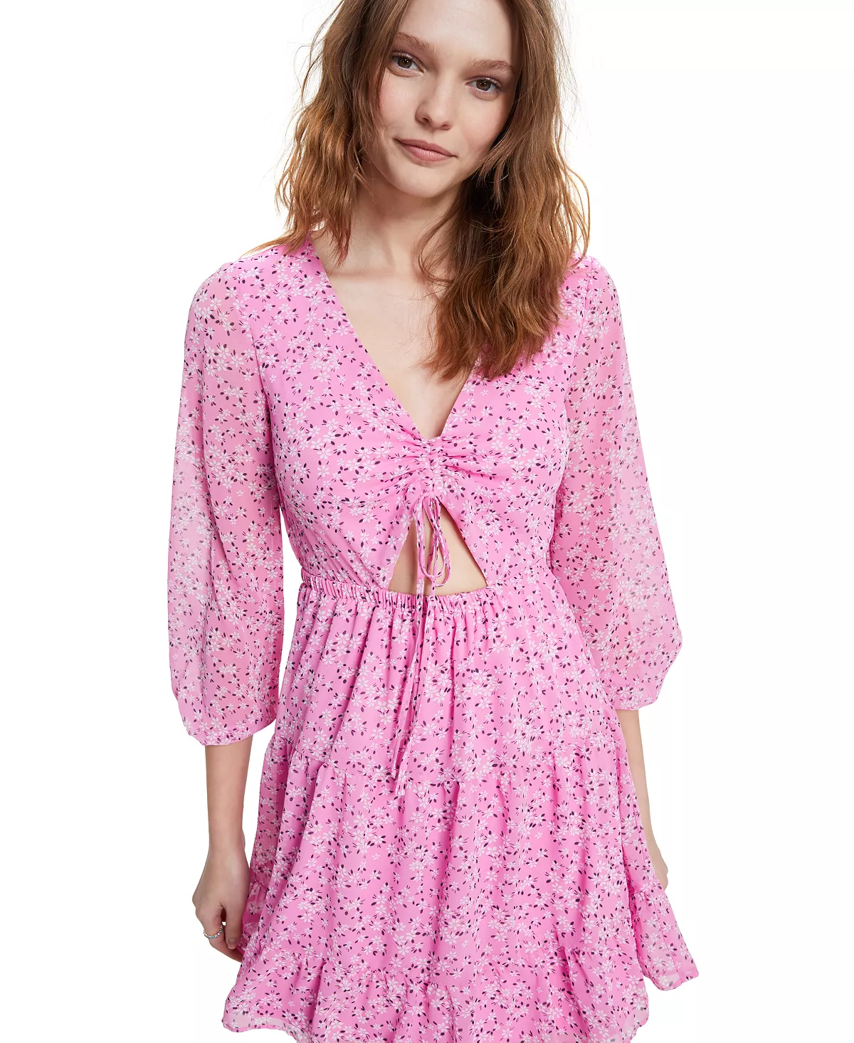 Bar III Women's Polka-Dot O-Ring Dress, Created For Macy's 4 Bar III Women's Polka-Dot O-Ring Dress, Created For Macy's - Image 4