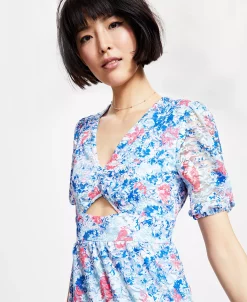 Bar III Women's Front-Cutout Tiered Dress, Created For Macy's -Sanctuary Shop 21125506 fpx