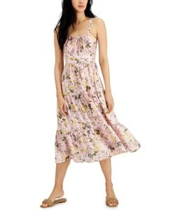 INC International Concepts Printed Tiered Midi Dress, Created For Macy's