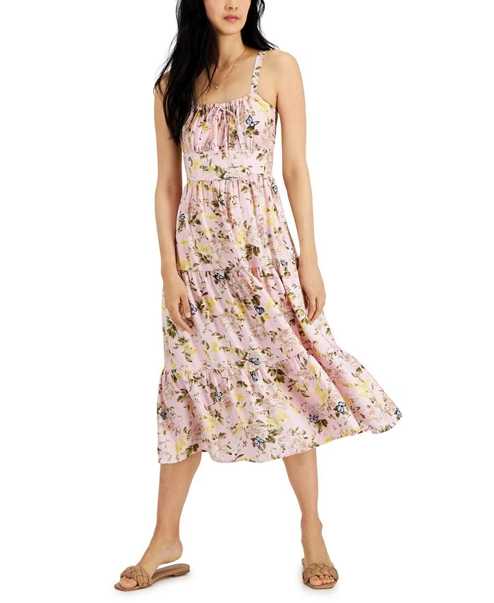 INC International Concepts Printed Tiered Midi Dress, Created For Macy's 1 INC International Concepts Printed Tiered Midi Dress, Created For Macy's