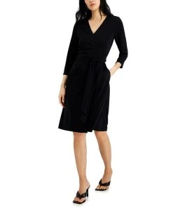 Alfani Women's V-Neck Wrap Dress, Created For Macy's