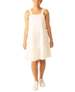 Black Tape Iered Ruffle-Trim Dress