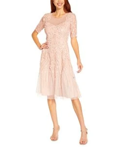 Sanctuary Shop 11 Adrianna Papell Women's Floral-Appliqué Beaded Cocktail Dress