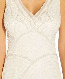 Adrianna Papell Women's Beaded V-Neck Dress 6 Adrianna Papell Women's Beaded V-Neck Dress -Sanctuary Shop 21714530 fpx