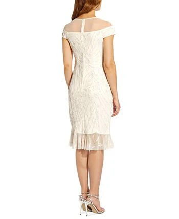 Adrianna Papell Women's Illusion-Trim Beaded Dress 2 Adrianna Papell Women's Illusion-Trim Beaded Dress - Image 2