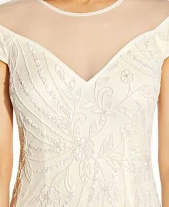 Adrianna Papell Women's Illusion-Trim Beaded Dress 7 Adrianna Papell Women's Illusion-Trim Beaded Dress -Sanctuary Shop 21714541 fpx