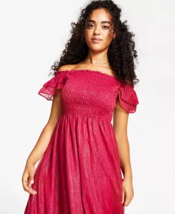 Bar III Women's Off-The-Shoulder Smocked Maxi Dress, Created For Macy's 9 Bar III Women's Off-The-Shoulder Smocked Maxi Dress, Created For Macy's -Sanctuary Shop 21742829 fpx