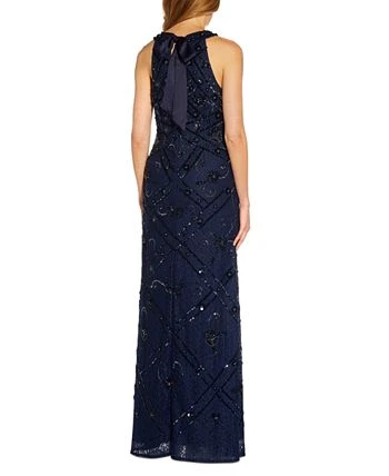 Adrianna Papell Halter Beaded-Lace Gown 2 Adrianna Papell Halter Beaded-Lace Gown - Image 2