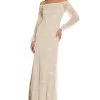 Adrianna Papell Women's Embellished Off-The-Shoulder Gown