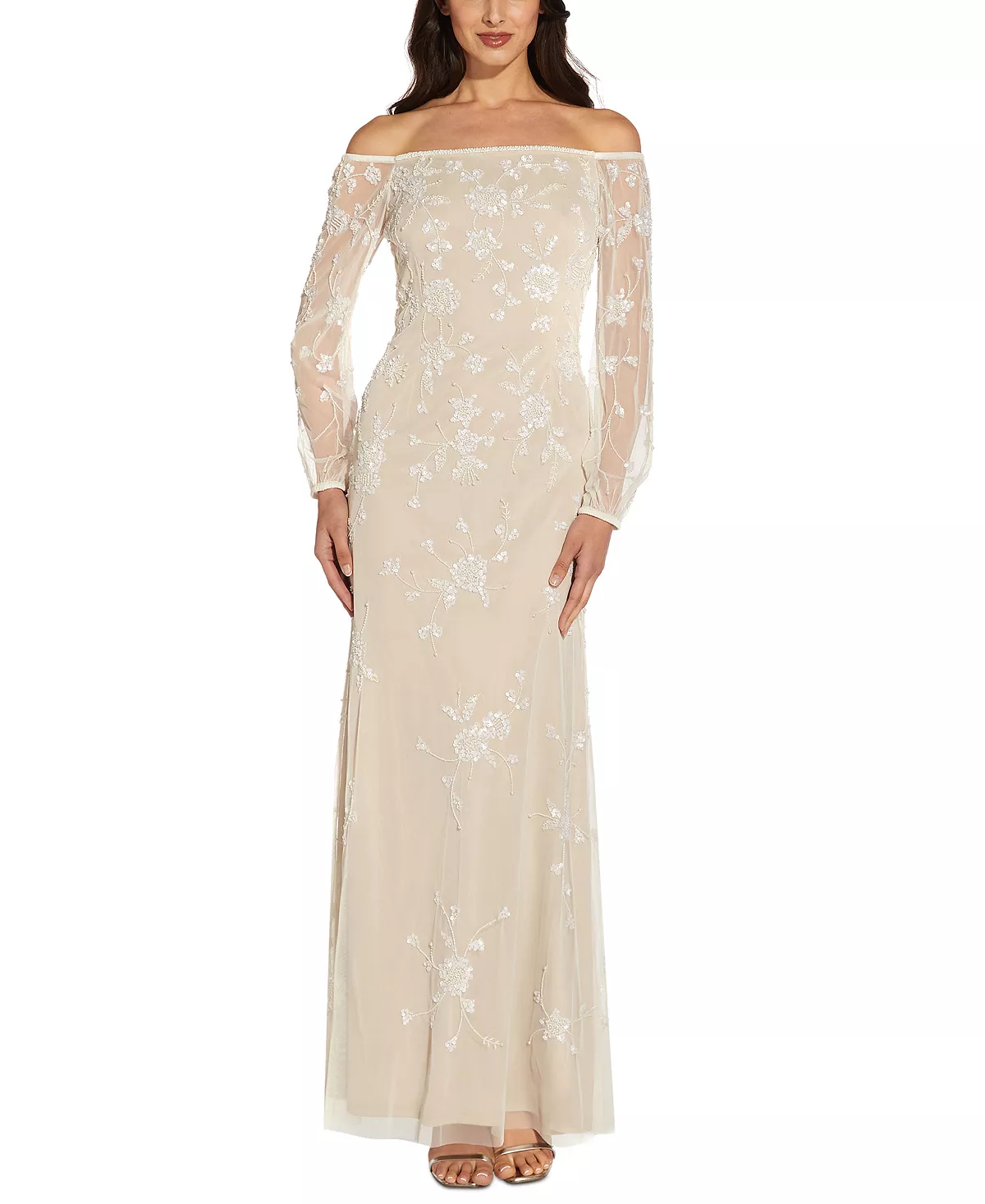 Adrianna Papell Women's Embellished Off-The-Shoulder Gown 3 Adrianna Papell Women's Embellished Off-The-Shoulder Gown - Image 3