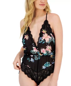 INC International Concepts Lace Chiffon Floral Lingerie Bodysuit -Sanctuary Shop 22171210 fpx
