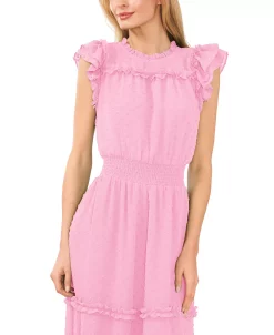 CeCe Ruffled Swiss Dot Midi Dress -Sanctuary Shop 22257346 fpx