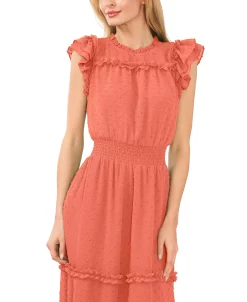 CeCe Ruffled Swiss Dot Midi Dress -Sanctuary Shop 22257356 fpx