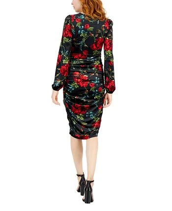 INC International Concepts Women's Ruched Blouson-Sleeve Dress, Created For Macy's 2 INC International Concepts Women's Ruched Blouson-Sleeve Dress, Created For Macy's - Image 2