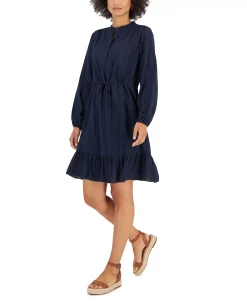 Style & Co Women's Shadow-Striped Ruffle-Hem Dress, Created For Macy's 11 Style & Co Women's Shadow-Striped Ruffle-Hem Dress, Created For Macy's -Sanctuary Shop 22332392 fpx