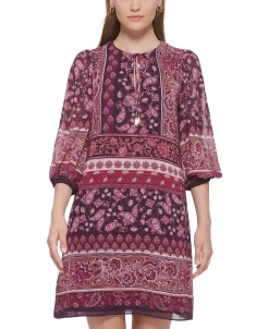 Vince Camuto Women's Balloon-Sleeve Tie-Neck Dress 14 Vince Camuto Women's Balloon-Sleeve Tie-Neck Dress -Sanctuary Shop 22332502 fpx