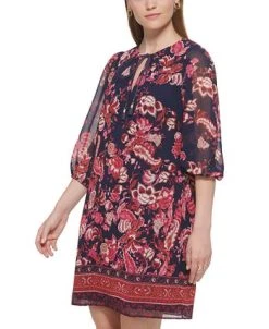 Vince Camuto Women's Printed Balloon-Sleeve Chiffon Dress -Sanctuary Shop 22332776 fpx