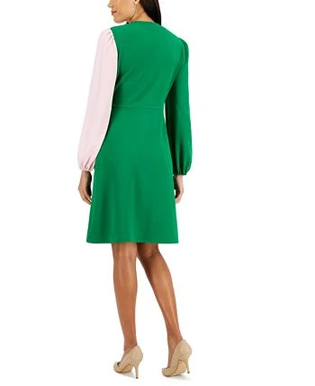 Kasper Colorblocked Surplice Side-Tie Dress 2 Kasper Colorblocked Surplice Side-Tie Dress - Image 2