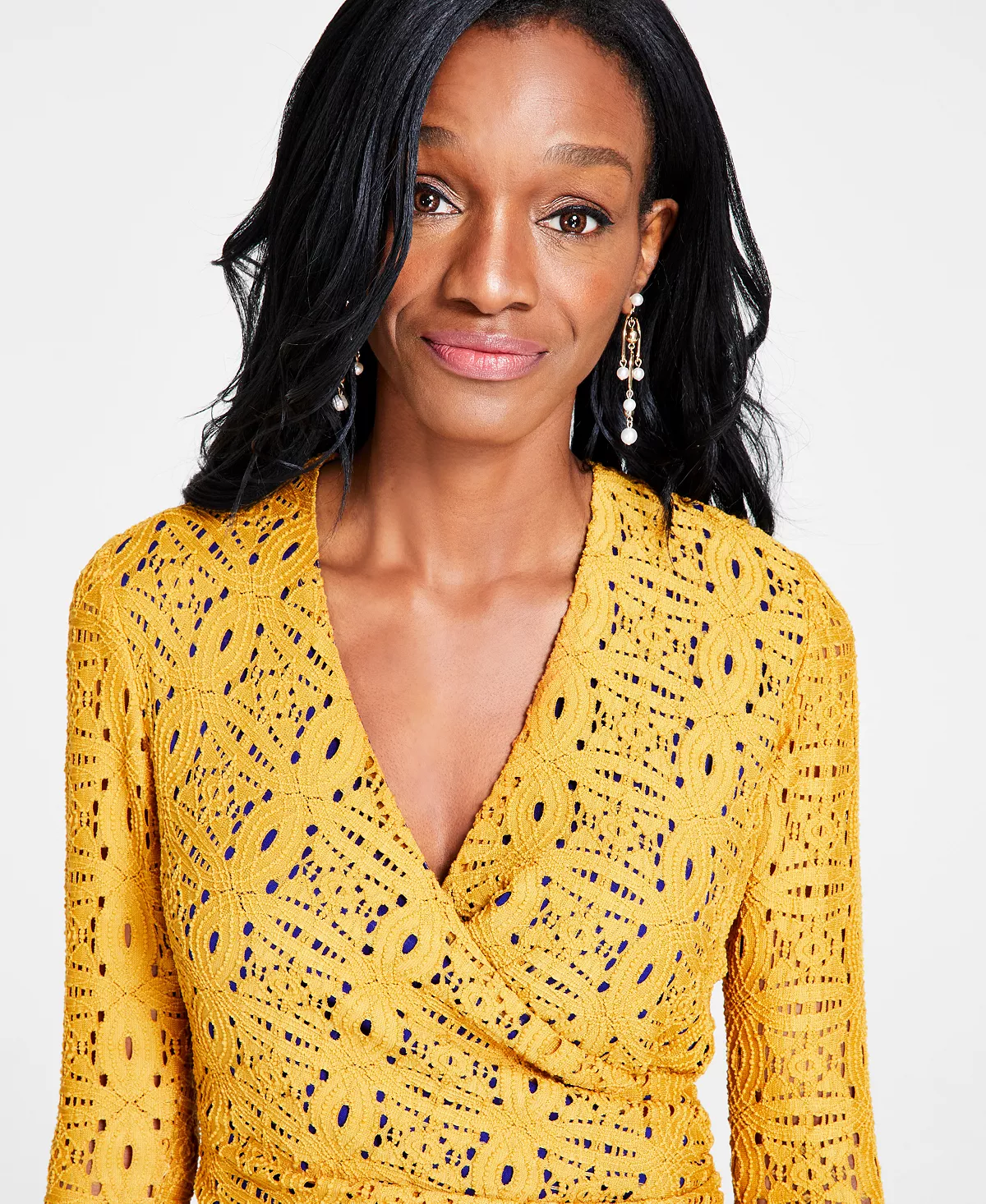 Kasper Lace Surplice V-Neck Ruffled Maxi Dress 9 Kasper Lace Surplice V-Neck Ruffled Maxi Dress - Image 9