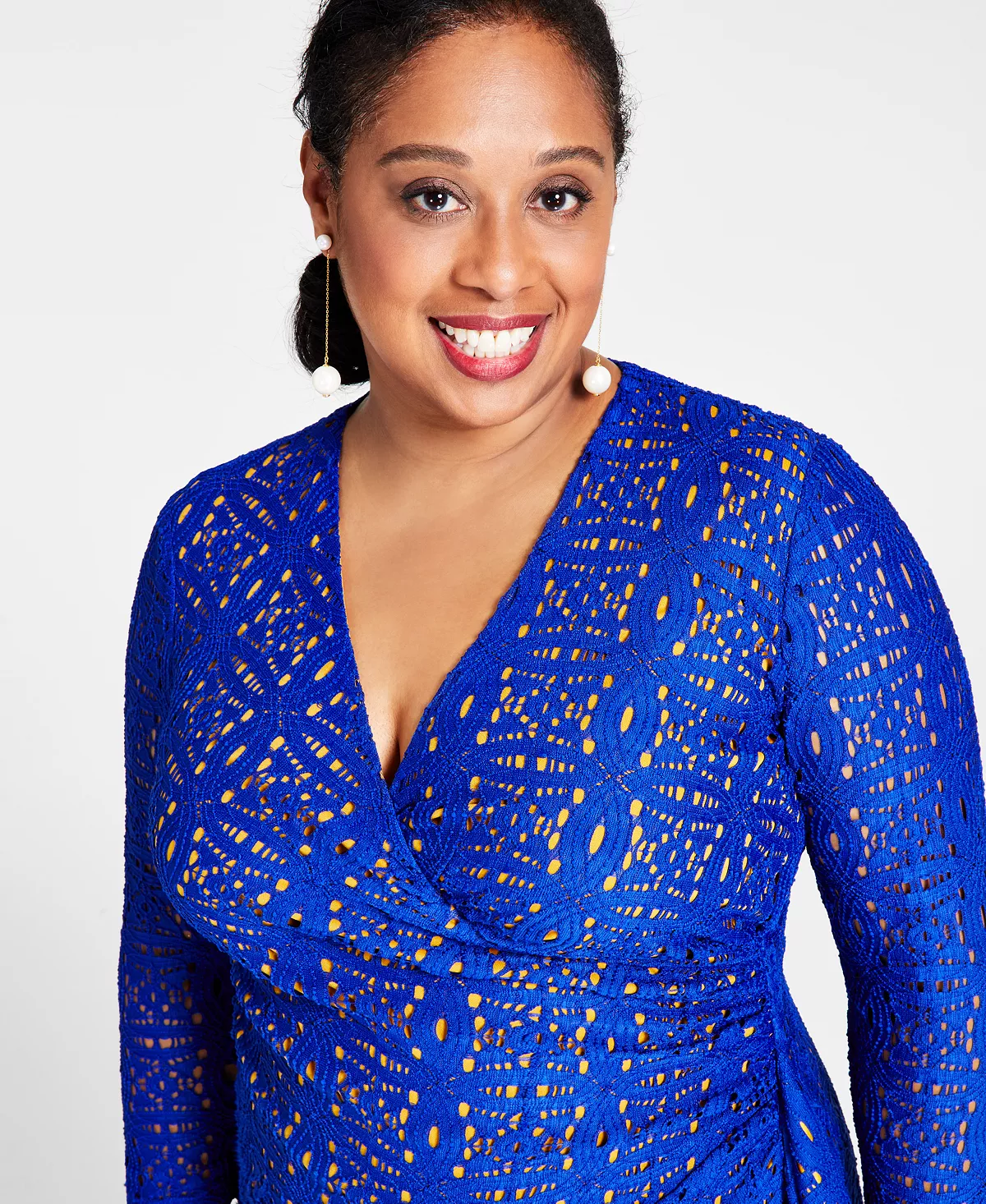 Kasper Lace Surplice V-Neck Ruffled Maxi Dress 7 Kasper Lace Surplice V-Neck Ruffled Maxi Dress - Image 7