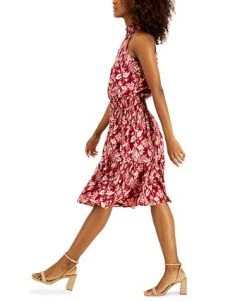 INC International Concepts Women's Botanical-Print Smocked-Waist Halter Dress, Created For Macy's -Sanctuary Shop 22360900 fpx