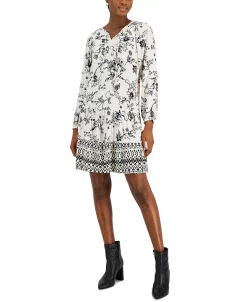 Style & Co Women's Printed V-Neck Peasant Dress, Created For Macy's 10 Style & Co Women's Printed V-Neck Peasant Dress, Created For Macy's -Sanctuary Shop 22395591 fpx