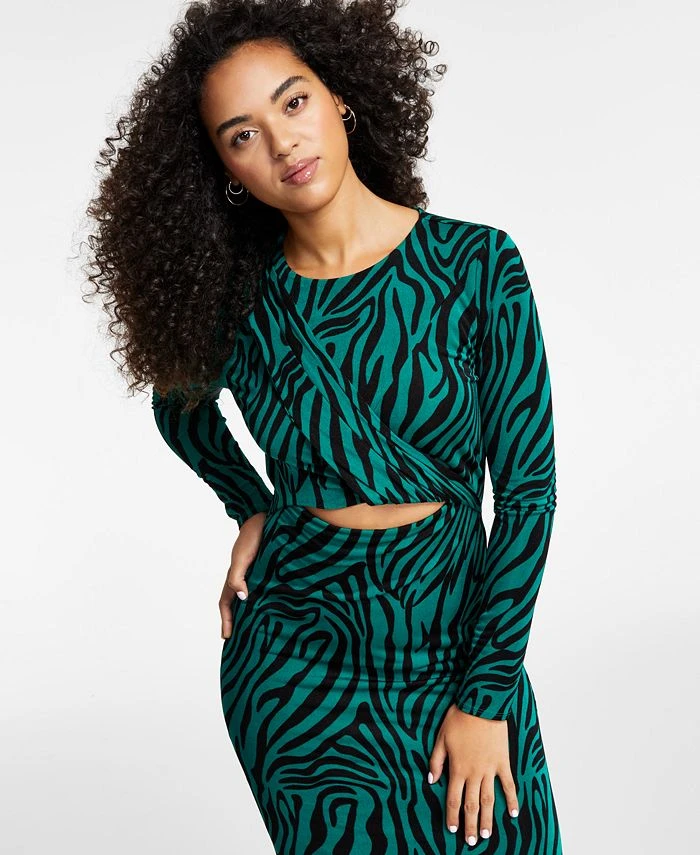 Bar III Women's Twisted Cutout Printed Midi Dress, Created For Macy's 4 Bar III Women's Twisted Cutout Printed Midi Dress, Created For Macy's - Image 4