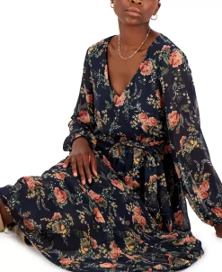 INC International Concepts Printed Tie-Waist Maxi Dress, Created For Macy's -Sanctuary Shop 22439622 fpx