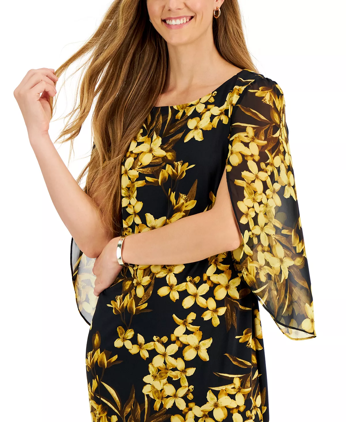 Connected Women's Round-Neck Split-Sleeve Sheath Dress 4 Connected Women's Round-Neck Split-Sleeve Sheath Dress - Image 4