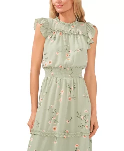 CeCe Women's Floral Print Smocked-Waist Midi Dress -Sanctuary Shop 22468046 fpx