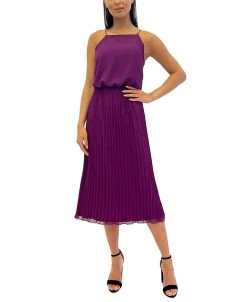 Sam Edelman Women's Plisse Sleeveless Midi Dress