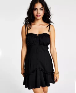 Bar III Women's Self-Tie-Strap Ruffle Mini Dress, Created For Macy's -Sanctuary Shop 22556873 fpx