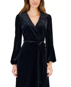 INC International Concepts Women's Faux-Wrap Velour Dress, Created For Macy's -Sanctuary Shop 22564211 fpx